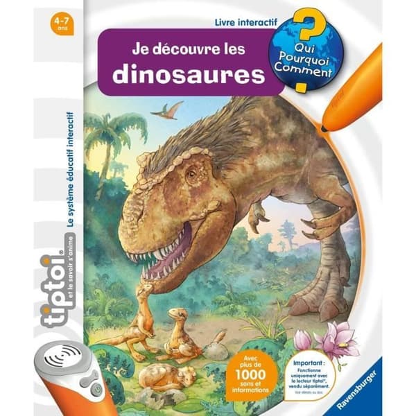 Tiptoi® Interactive book Jag upptäcker dinosaurier - Elektroniskt pedagogiskt spel, utan skärm - Från 4 år - 00145 -