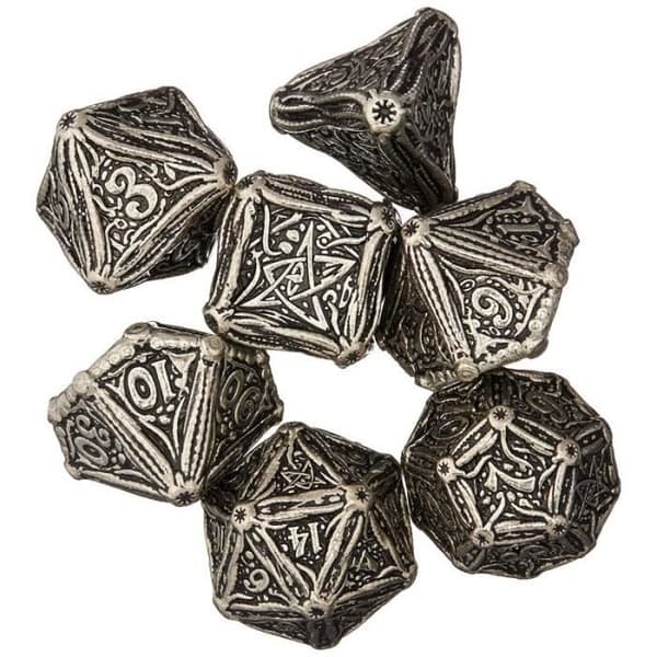 Unbekant Atelier de Q qwomct35 Metall Call of Cthulhu Tärningar Lot av 7 tärningar - Q-WORKSHOPSMCT35