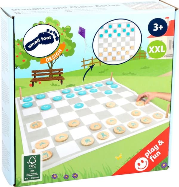 Brädspel - SMALL FOOT - Aktiv pjäs och schack - Flerfärgad - Utomhus - 37 bitar