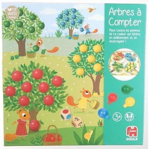 Pedagogiskt spel - GOULA - Räkna träd - Trääpplen och tärningar
