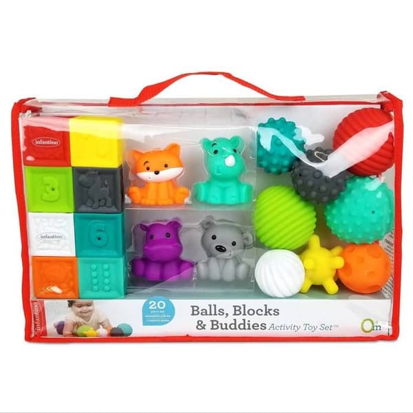 Infantino Sensory Balls Blocks &amp; Buddies - 20 delar grundset