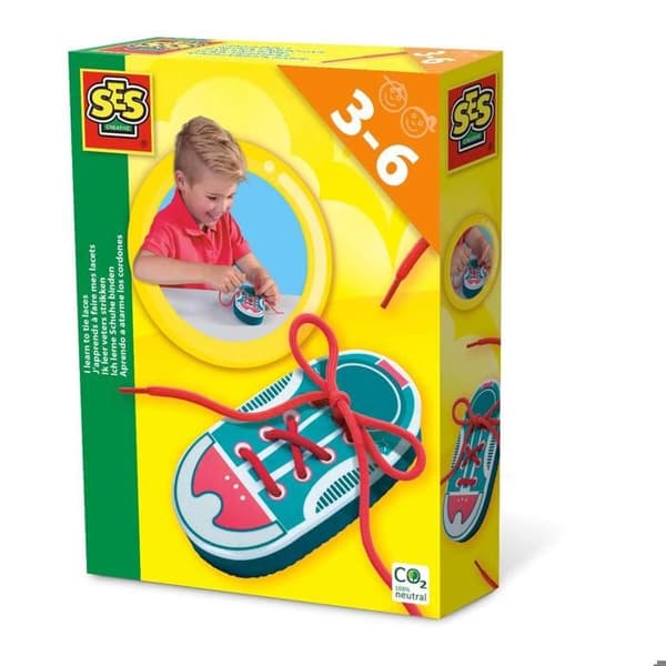 Pedagogiskt spel - SES CREATIVE - Jag lär mig knyta mina skosnören - Vit - Barn - Unik färg