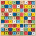 Miniatyrbild 4 av 4: liten fot 11164 Färgglad Sudoku "Educate" i trä, med 81 numrerade kuber i klara färger, från 6 år. 11164