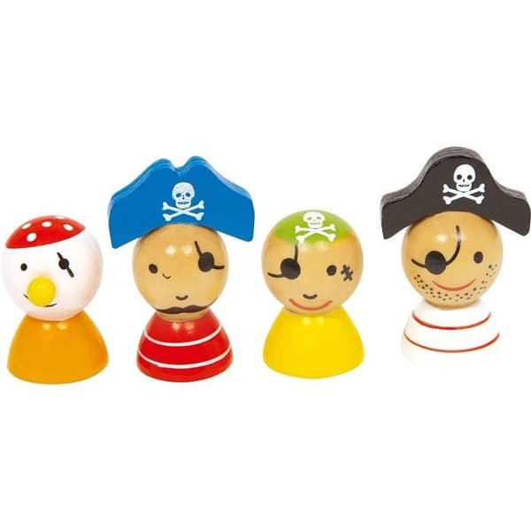Brädspel - Small Foot 10951 Ludo "Pirates Island" schackbräde i trä i en hopfällbar original piratdesign.