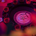 Miniatyrbild 3 av 6: Relaxdays 10010182 Drickroulettspel Rysk roulette 16 snapsglas Kvällsdrinkspel, svart-röd 10010182