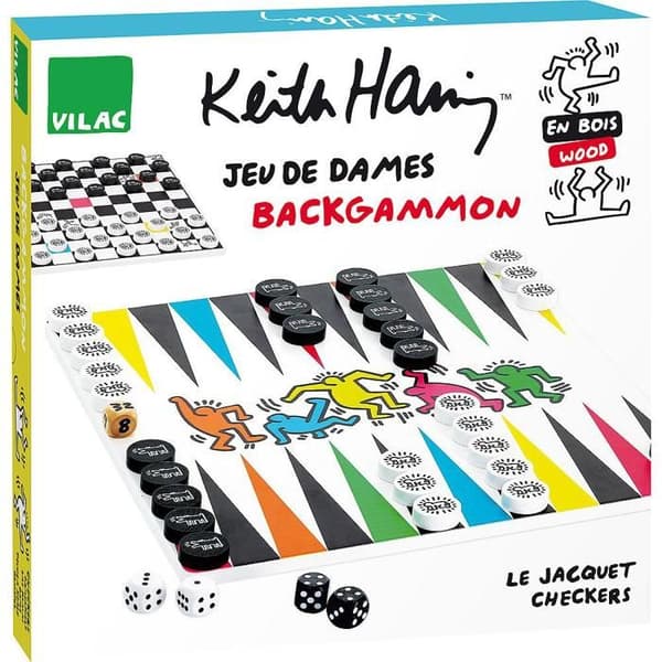 Vilac - Backgammon Checkers Keith Haring