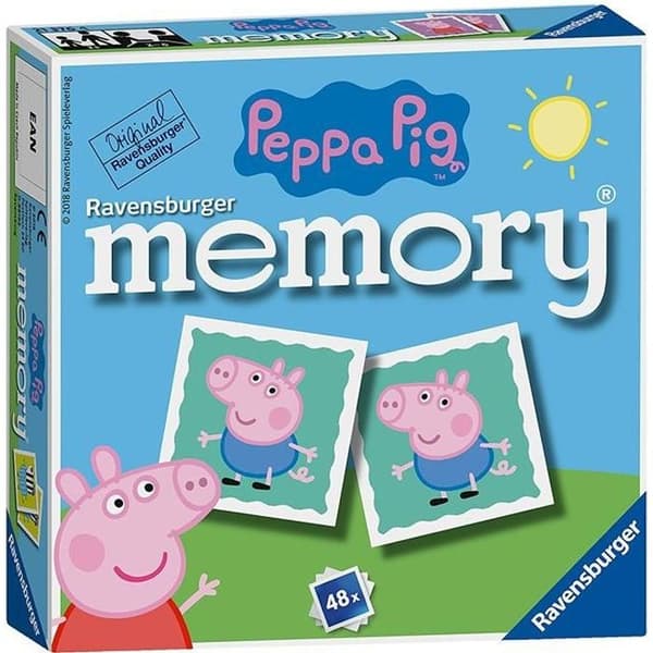 Peppa Pig Memory Game - Ravensburger - Mini Card Game - 48 Memory Picture Cards
