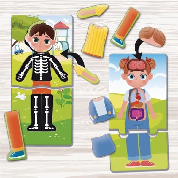 Pedagogiskt spel - LISCIANI - Montessori Baby Doctor - Upptäckt av människokroppen - Rolig sammankoppling - Medicinskt tema