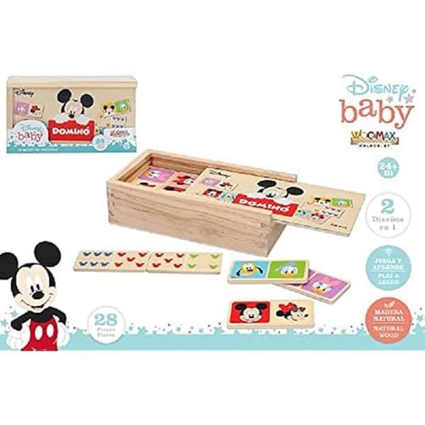 Bordsspel - WOOMAX - Disney Domino - Trä - 28 delar - För barn från 2 år och uppåt