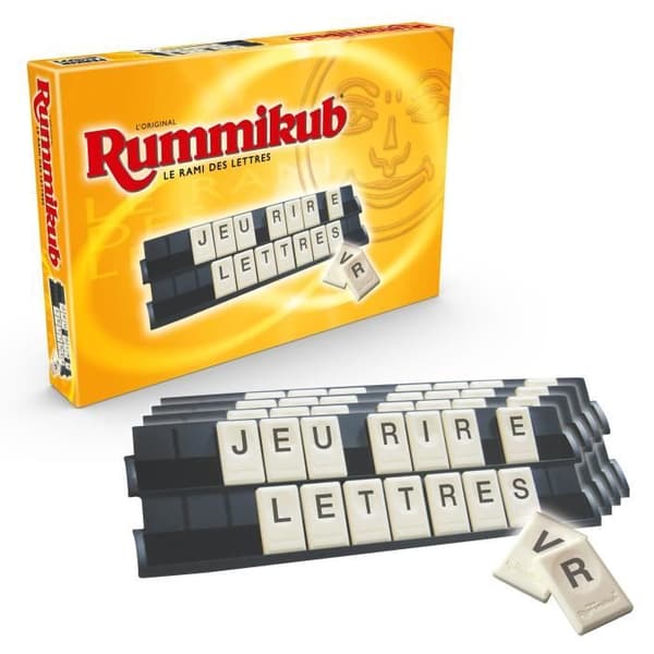 Rummikub Letters, Bräd- och pusselspel, Utbildningsspel, fransk version, Hasbro Gaming, Ålder 7 och uppåt