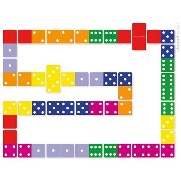 Jungle Dominoes - JANOD - 2 sätt att leka - Roliga djur och siffror - För barn från 3 år