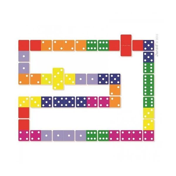 Jungle Dominoes - JANOD - 2 sätt att leka - Roliga djur och siffror - För barn från 3 år