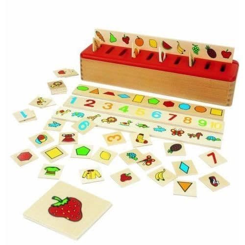 Träleksak - BSM - Montessori Sorteringslåda - Ef 31105 - Blandat - Vit - 3 år gammal - Barn