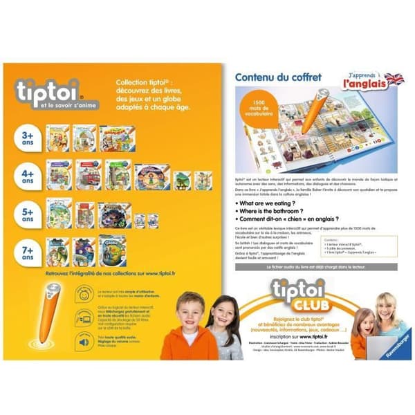 tiptoi® - Komplett interaktivt lässet + bok Jag lär mig engelska - Ravensburger - Pedagogiskt elektroniskt spel - Från 4 år