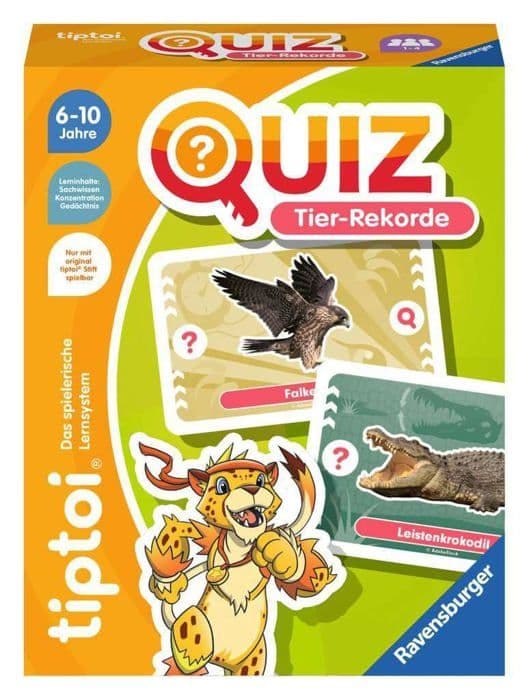 Ravensburger - 00194 - tiptoi Animal Records Quiz-spel för barn från 6 år för 1 till 4 spelare