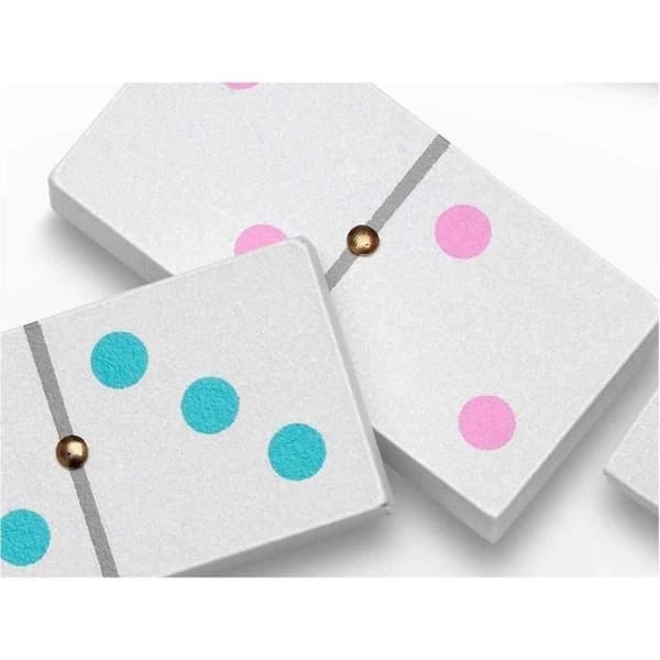 Cayro pastell trä domino brädspel - flerfärgad - 12x20x3,5 cm