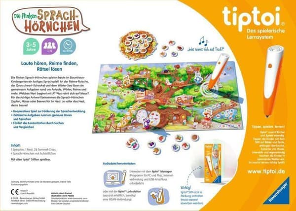 Ravensburger - 203 - tiptoi utbildningsspel-00-De smidiga vokala hornen-Utbildningsspel från 3 år-för 1 till 4 spelare