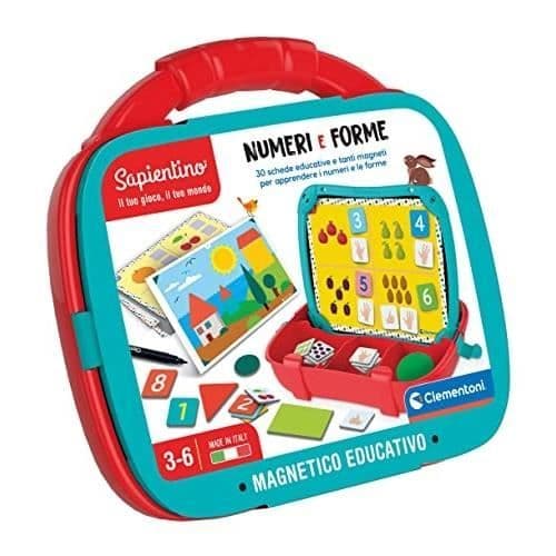 Pedagogiskt spel - CLEMENTONI - SAPIENTINO - Fodral för att lära sig siffror och former - Färgglada magneter