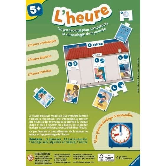 Pedagogiskt pusselspel Time - RAVENSBURGER - 5 år och över - Flerfärgad - Inomhus - Barn