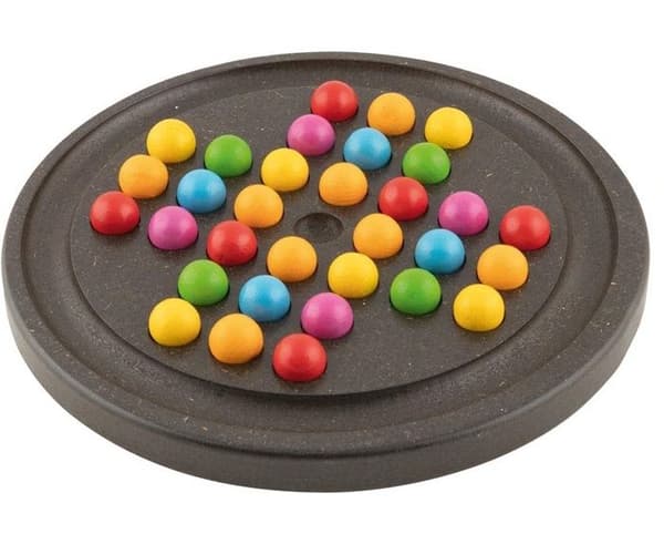 Goki Solitaire brädspel 20 cm mörkbrunt trä