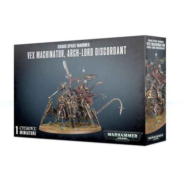 Warhammer 40k Space Marine Chaos Vex Machinator figur grå