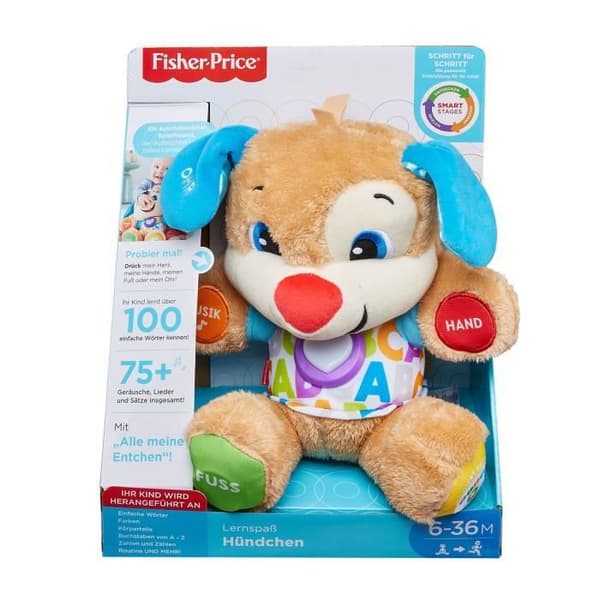 Fisher-Price Laugh and Learn FPM50 lärleksak för pojkar i åldern 0,5 till 3 år - Interaktiv hund - Flerfärgad