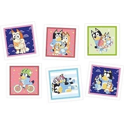 Clementoni - Edukit - Bluey - 4 i 1 inlärningslåda - 2 pussel, 1 memo, 1 set med 6 kuber - Tillverkad i Italien - från 4 år och uppåt