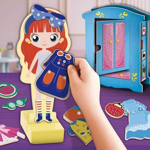 Kreativt spel - LISCIANI - Montessori Baby Trä - Magnetdocka - Mode och fantasi - Montessori stil