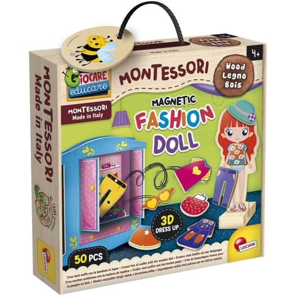 Kreativt spel - LISCIANI - Montessori Baby Trä - Magnetdocka - Mode och fantasi - Montessori stil