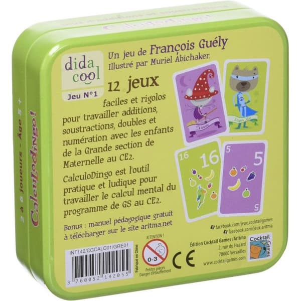 Calculo Dingo Mental Calculation Card Game för barn från 5 år och uppåt - ASMODEE