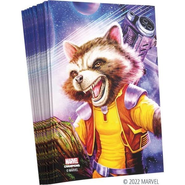 Brädspel - Marvel Champions: Påse med 50 FINE ART Rocket Raccoon-kortskydd