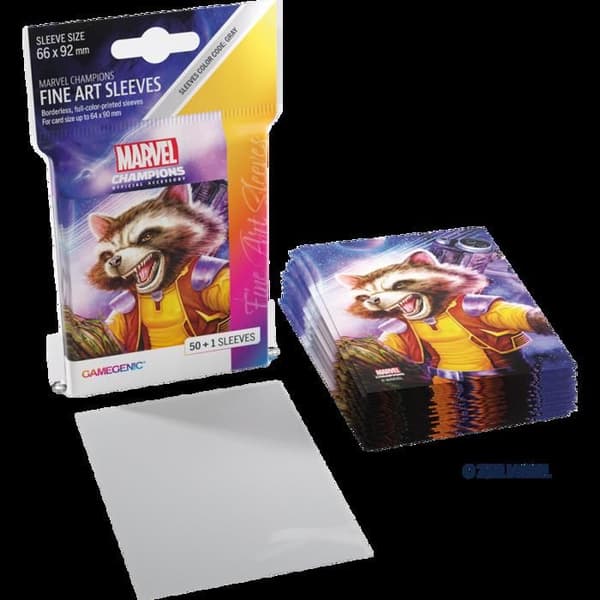 Brädspel - Marvel Champions: Påse med 50 FINE ART Rocket Raccoon-kortskydd