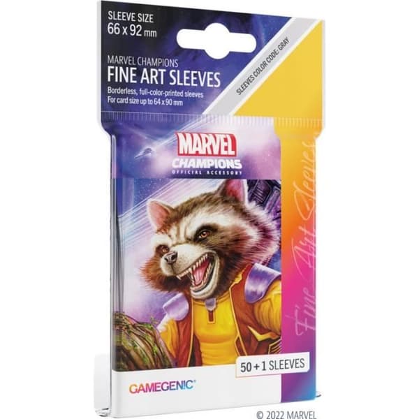 Brädspel - Marvel Champions: Påse med 50 FINE ART Rocket Raccoon-kortskydd