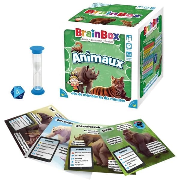 Brädspel - BrainBox - Djur - Observations- och minnesspel - 1 spelare eller fler - 8 år och uppåt