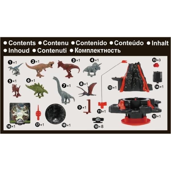 Brädspel - EPOCH-SPEL - Jurassic World Shaky Volcano - Vulkan utbrott, dinosaurier att rädda!