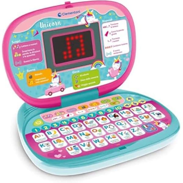 Clementoni - 16455 - Kid Dot Unicorn Computer - Talking Electronic Educational Game, Barndator, Laptop