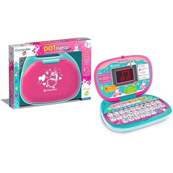 Clementoni - 16455 - Kid Dot Unicorn Computer - Talking Electronic Educational Game, Barndator, Laptop