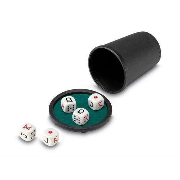 Bæger med Poker Terninger Cayro