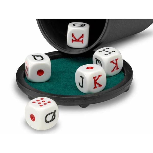 Bæger med Poker Terninger Cayro
