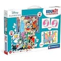 Miniatyrbild 1 av 4: Clementoni - Edukit - Disney - 4 i 1 inlärningslåda - 2 pussel, 1 memo, 1 uppsättning med 6 kuber - Tillverkad i Italien - från 4 år och uppåt