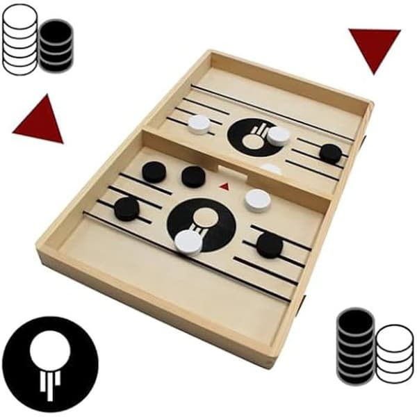 Spelbord - GALNA APA - Sling Puck - Kvalitets trä - 2 spelare eller fler - Inomhus