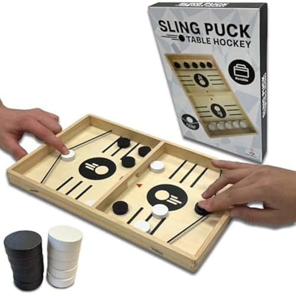 Spelbord - GALNA APA - Sling Puck - Kvalitets trä - 2 spelare eller fler - Inomhus