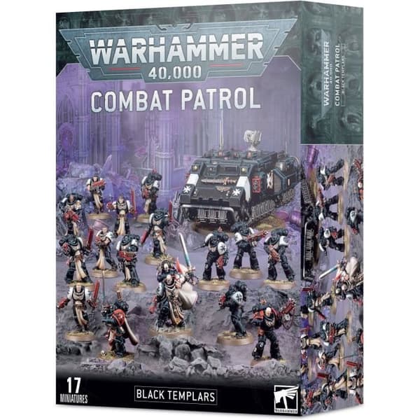 Warhammer 40k statyett - Black Templars patrull - 17 svarta/röda plastfigurer