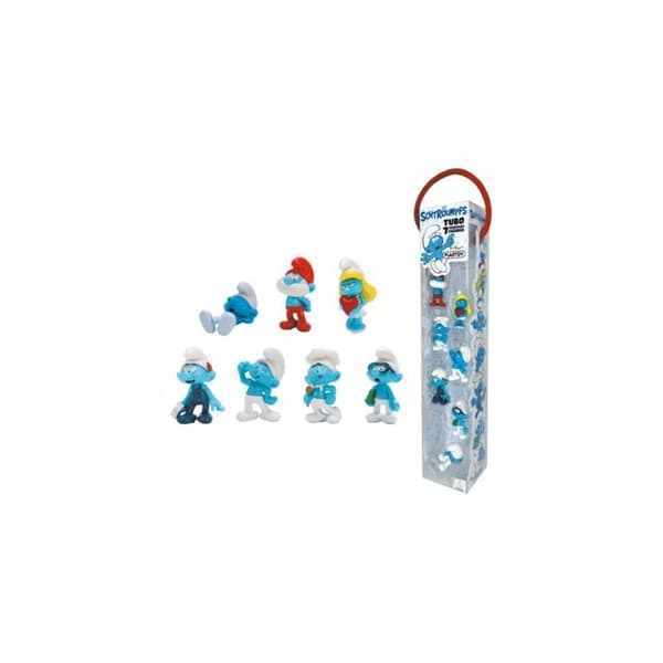 Figurin - Plastoy - Smurfar - Set om 7 - Blandat - Från 3 år