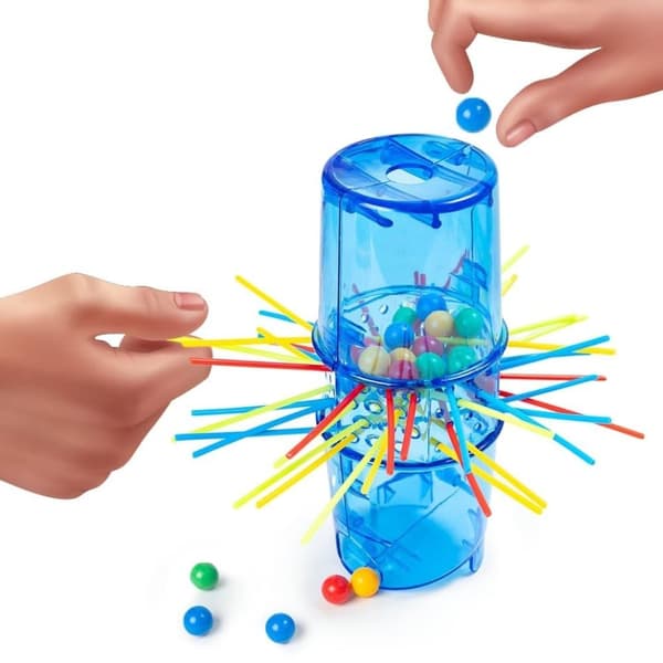 OBOSOE Fast Fun Blokus/Kerplunk, To-spiller spil, Børnespil for børn over 5 år, Let at lære familiespil, Lad ikke kuglerne få