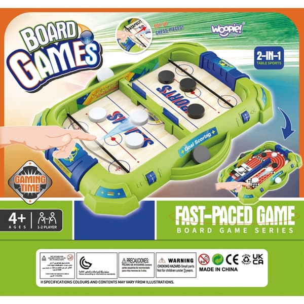 WOOPIE 2-i-1 Mini Hockey og Racing Arkadespil