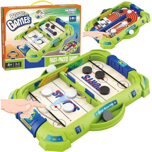 WOOPIE 2-i-1 Mini Hockey og Racing Arkadespil