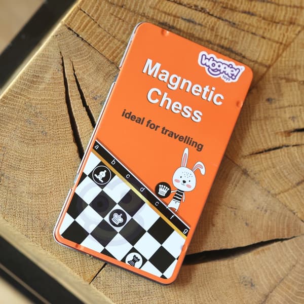 WOOPIE IQ-spel Schack & Dam – Magnetiskt 2-i-1 Resespel i Fickformat