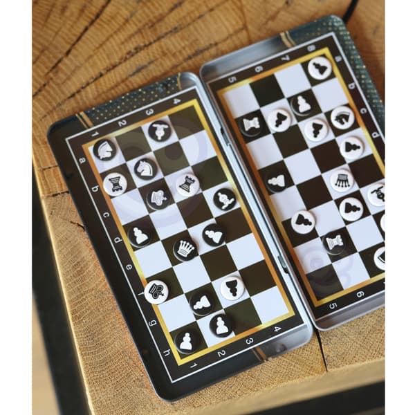 WOOPIE IQ-spel Schack & Dam – Magnetiskt 2-i-1 Resespel i Fickformat