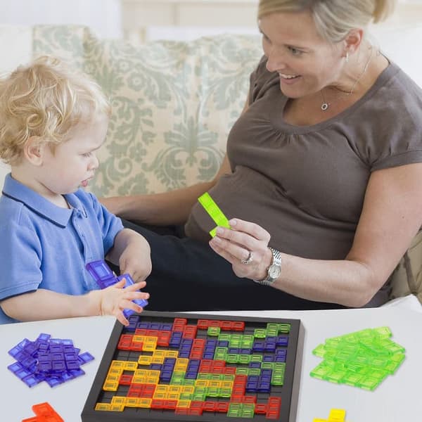 OBOSOE Gladiatorspel – 4-spelare Tetris-bräda för barn – Pedagogiskt och roligt
